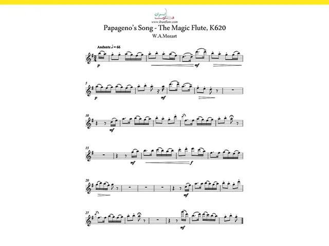 دانلود نت فلوت | Papagenos song از W.A.Mozart