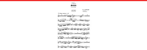 دانلود نت فلوت و پیانو | W.A.Mozart - Sonata N° 10 - K 330